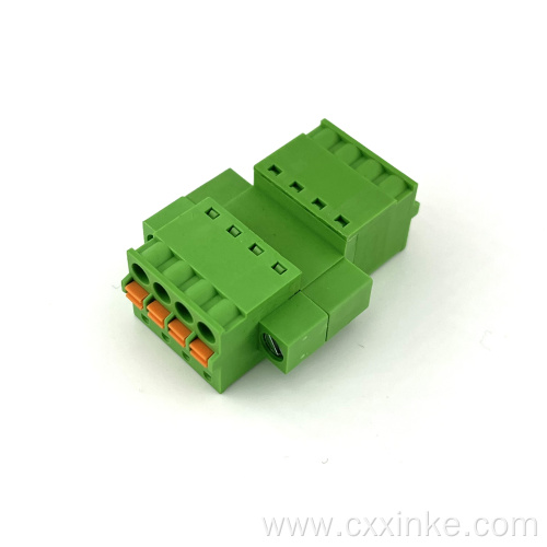 3.81mm pitch plug-in male and female terminal block connector with spring buttons